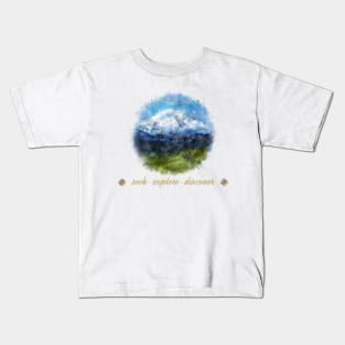 Seek, explore, discover Kids T-Shirt